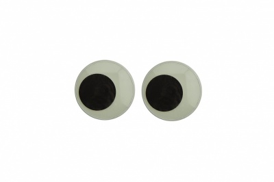 Глазки для игрушек, круглые, с бегающими зрачками, 10 мм/упак.50+/-2 шт, цв. -черно-белые - купить в Белгороде. Цена: 35.20 руб.