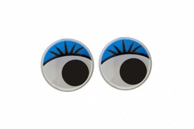 Глазки для игрушек, круглые, с бегающими зрачками, 12 мм/упак.50+/-2 шт, цв. -синий - купить в Белгороде. Цена: 95.04 руб.