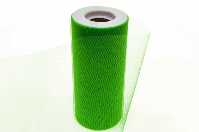 Фатин в шпульках 16-146, 10 гр/м2, шир. 15 см (в нам. 25+/-1 м), цвет зелёный - купить в Белгороде. Цена: 100.69 руб.