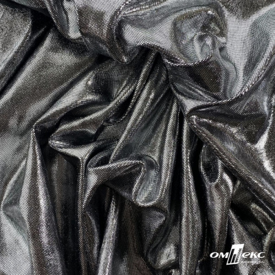 Трикотажное полотно голограмма, шир.140 см, #602 -чёрный/серебро - купить в Белгороде. Цена 385.88 руб.
