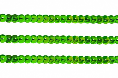Пайетки "ОмТекс" на нитях, CREAM, 6 мм С / упак.73+/-1м, цв. 94 - зеленый - купить в Белгороде. Цена: 297.48 руб.