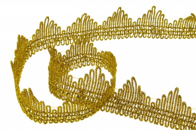 Тесьма металлизированная 8204, шир. 40 мм/уп. 13,7+/-1 м, цвет золото - купить в Белгороде. Цена: 420.42 руб.