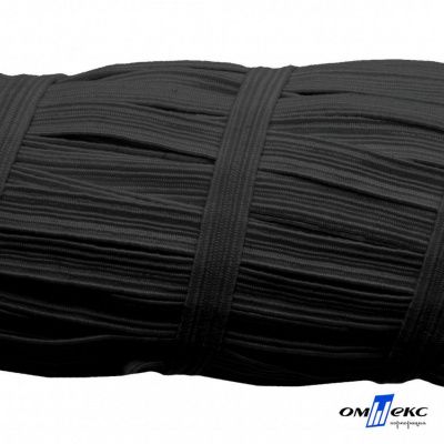 Резиновые нити с текстильным покрытием, шир. 6 мм (55 м/уп), цв.-черный - купить в Белгороде. Цена: 210.75 руб.