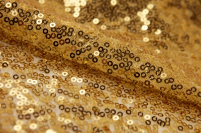 Сетка с пайетками №6, 188 гр/м2, шир.130см, цвет золото - купить в Белгороде. Цена 371.02 руб.