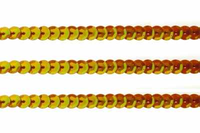 Пайетки "ОмТекс" на нитях, CREAM, 6 мм С / упак.73+/-1м, цв. 88 - оранжевый - купить в Белгороде. Цена: 300.55 руб.