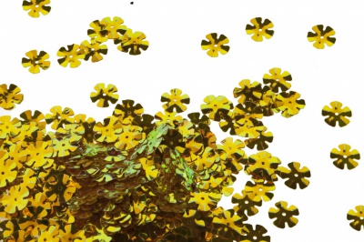 Пайетки "ОмТекс" россыпью,DOUBLE SIDED GOLD,цветок 14 мм/упак.50 гр, цв. 0460-золото - купить в Белгороде. Цена: 80.93 руб.