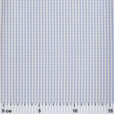 Ткань сорочечная Клетка Виши, 115 г/м2, 58% пэ,42% хл, шир.150 см, цв.2-голубой, (арт.111) - купить в Белгороде. Цена 306.69 руб.
