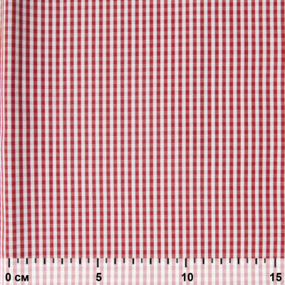 Ткань сорочечная Клетка Виши, 115 г/м2, 58% пэ,42% хл, шир.150 см, цв.5-красный, (арт.111) - купить в Белгороде. Цена 306.69 руб.