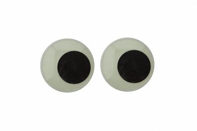 Глазки для игрушек, круглые, с бегающими зрачками, 24 мм/упак.50+/-2 шт, цв. -черно-белые - купить в Белгороде. Цена: 60.32 руб.