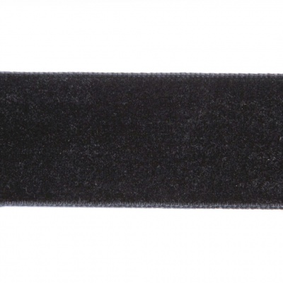 Лента бархатная нейлон, шир.25 мм, (упак. 45,7м), цв.03-черный - купить в Белгороде. Цена: 800.84 руб.
