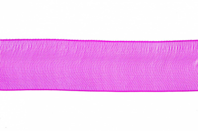Лента органза 1015, шир. 10 мм/уп. 22,8+/-0,5 м, цвет ярк.розовый - купить в Белгороде. Цена: 38.39 руб.
