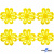 Кружево гипюр "Ромашка" 0575-1169, шир. 25 мм/уп.13,7 м, цвет 8208-жёлтый - купить в Белгороде. Цена: 289.76 руб.