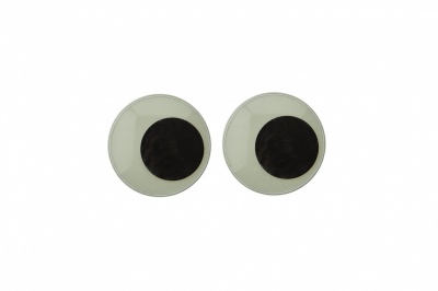 Глазки для игрушек, круглые, с бегающими зрачками, 15 мм/упак.50+/-2 шт, цв. -черно-белые - купить в Белгороде. Цена: 46.92 руб.