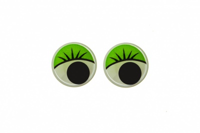 Глазки для игрушек, круглые, с бегающими зрачками, 8 мм/упак.50+/-2 шт, цв. -зеленый - купить в Белгороде. Цена: 59.05 руб.
