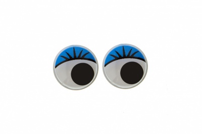 Глазки для игрушек, круглые, с бегающими зрачками, 8 мм/упак.50+/-2 шт, цв. -синий - купить в Белгороде. Цена: 59.66 руб.