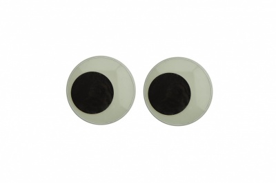 Глазки для игрушек, круглые, с бегающими зрачками, 18 мм/упак.50+/-2 шт, цв. -черно-белые - купить в Белгороде. Цена: 41.81 руб.