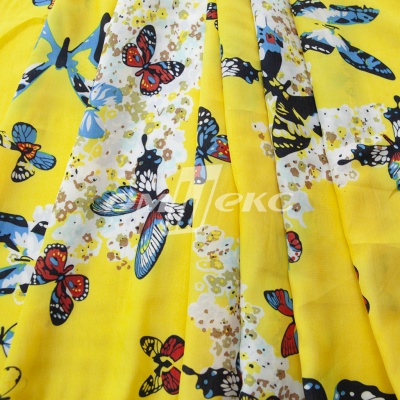 Плательная ткань "Софи" 7.2, 75 гр/м2, шир.150 см, принт бабочки - купить в Белгороде. Цена 241.49 руб.