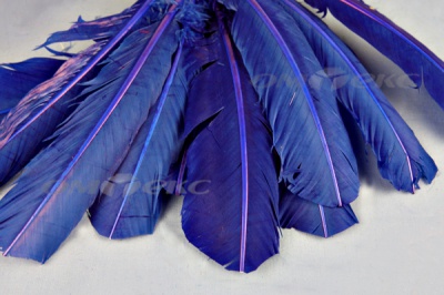 Декоративный Пучок из перьев, перо 23см/синий - купить в Белгороде. Цена: 12.34 руб.
