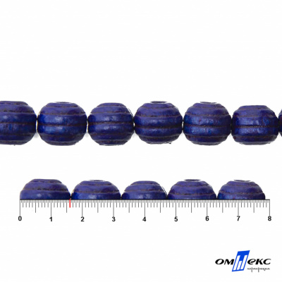 0309-Бусины деревянные "ОмТекс", 16 мм, упак.50+/-3шт, цв.006-синий - купить в Белгороде. Цена: 62.22 руб.